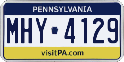 PA license plate MHY4129