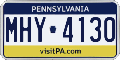 PA license plate MHY4130