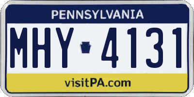 PA license plate MHY4131