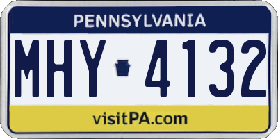 PA license plate MHY4132