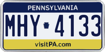 PA license plate MHY4133