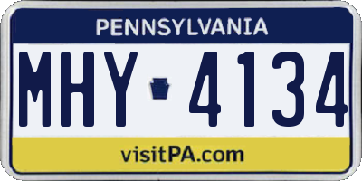 PA license plate MHY4134