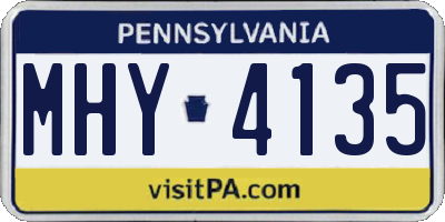 PA license plate MHY4135