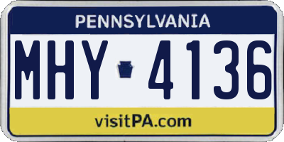 PA license plate MHY4136