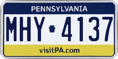 PA license plate MHY4137
