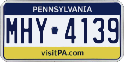 PA license plate MHY4139