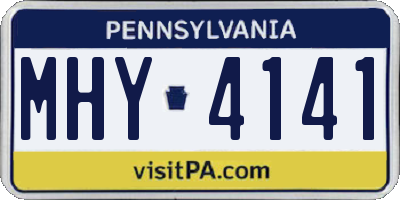 PA license plate MHY4141