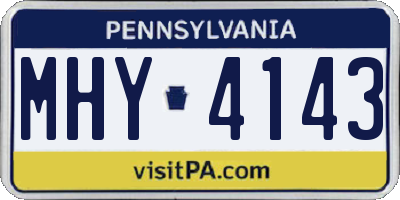 PA license plate MHY4143
