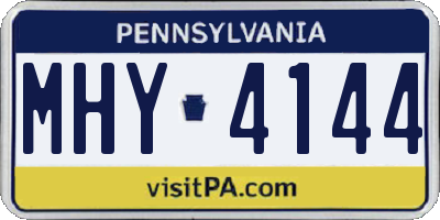 PA license plate MHY4144