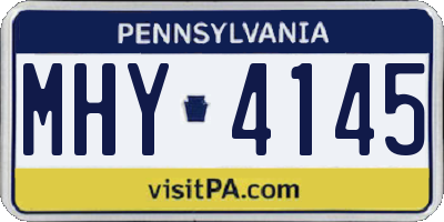 PA license plate MHY4145