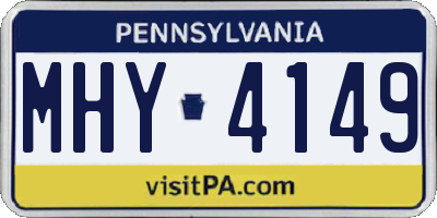 PA license plate MHY4149