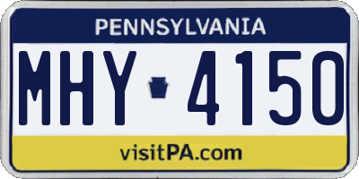 PA license plate MHY4150