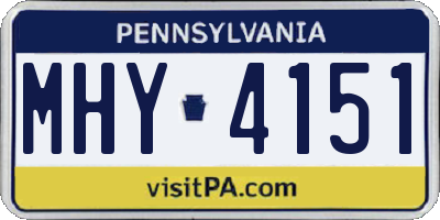 PA license plate MHY4151