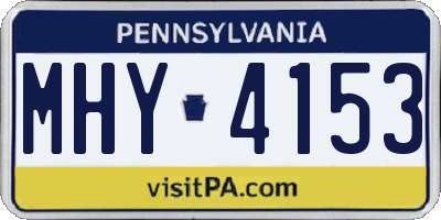 PA license plate MHY4153