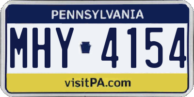 PA license plate MHY4154