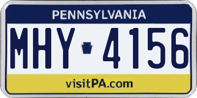 PA license plate MHY4156