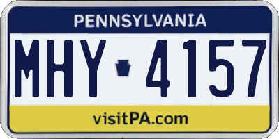 PA license plate MHY4157