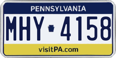 PA license plate MHY4158