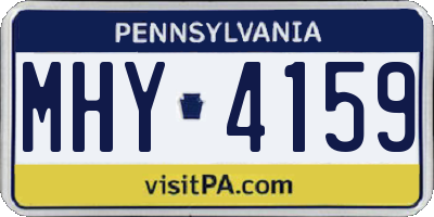 PA license plate MHY4159