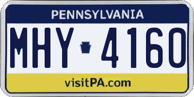 PA license plate MHY4160