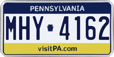 PA license plate MHY4162