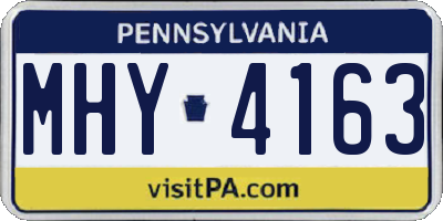 PA license plate MHY4163