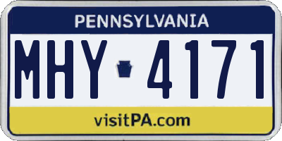 PA license plate MHY4171