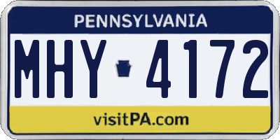 PA license plate MHY4172