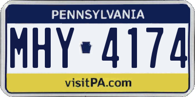 PA license plate MHY4174