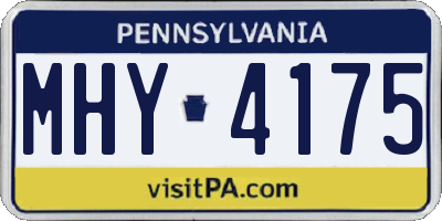 PA license plate MHY4175