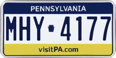 PA license plate MHY4177