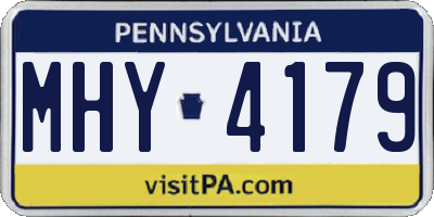 PA license plate MHY4179