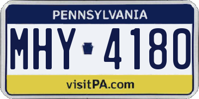 PA license plate MHY4180