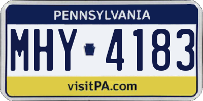 PA license plate MHY4183