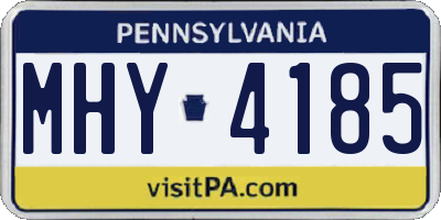 PA license plate MHY4185
