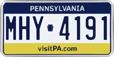 PA license plate MHY4191