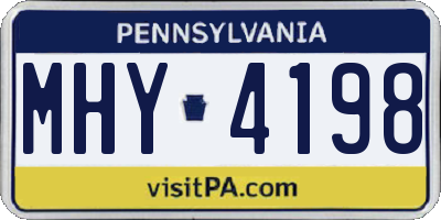 PA license plate MHY4198