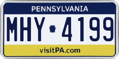 PA license plate MHY4199