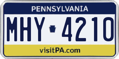 PA license plate MHY4210