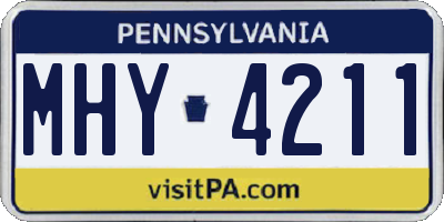PA license plate MHY4211