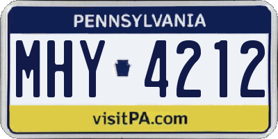 PA license plate MHY4212