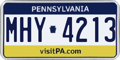 PA license plate MHY4213
