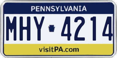 PA license plate MHY4214