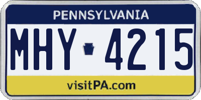 PA license plate MHY4215