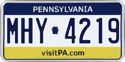PA license plate MHY4219