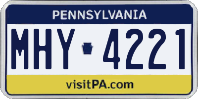 PA license plate MHY4221