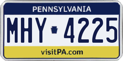 PA license plate MHY4225
