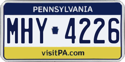 PA license plate MHY4226