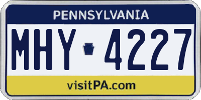 PA license plate MHY4227