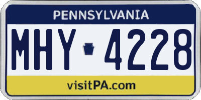 PA license plate MHY4228